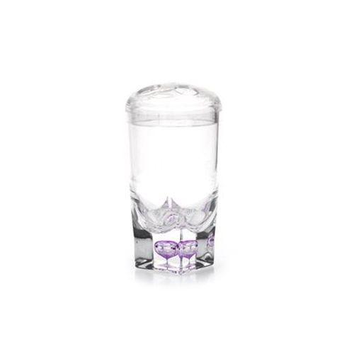 2 Adet Diş Fırçalık Mor Damlalı Akrilik 7X7X14Cm Banyo Seti