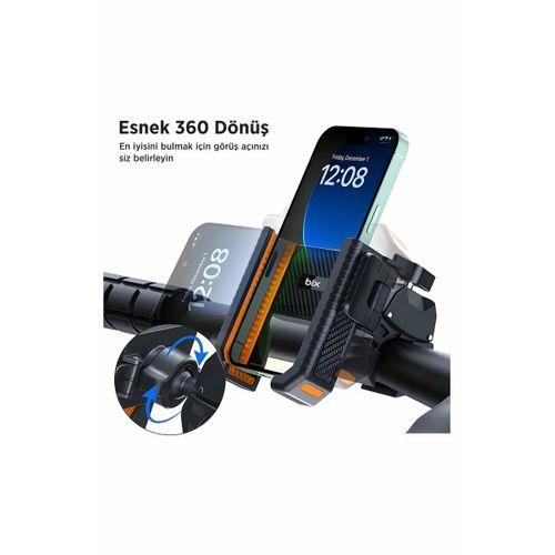 Gidon Bağlantılı Bisiklet Motosiklet İçin Esnek Abs 4-7.8″ İnç Telefon Tutucu 360° Dönebilen Tasarım