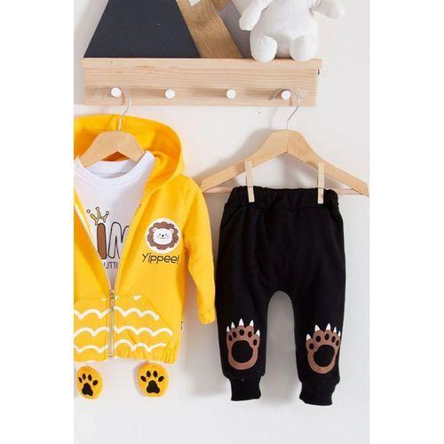 Aslan Desenli 3'lü Erkek Bebek Takımı