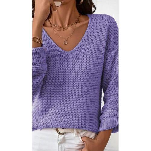 Kadın Uzun Kollu V Yakalı Düğmeli Triko Bluz