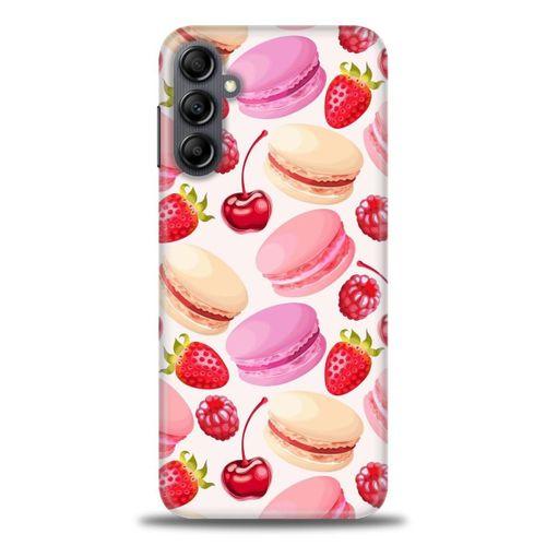 Samsung Galaxy A14 Kılıf HD Baskılı Kılıf - Makaron ve Çilekler + Tam Ekran Koruyucu