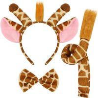 Zürafa Kosümü Aksesuar Seti 3 lü - Taç Papyon Kuyruk