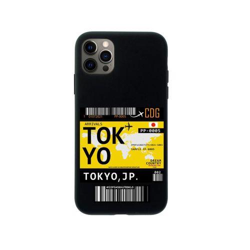 iPhone 12 Pro Max Tokyo Bilet Tasarımlı Siyah Telefon Kılıfı