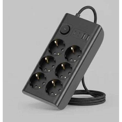 Akım Korumalı 6’lı Priz 2xusb 2xtype-c Çıkış Yüksek Gerilim Koruma Çoklu Priz Çoğaltıcı