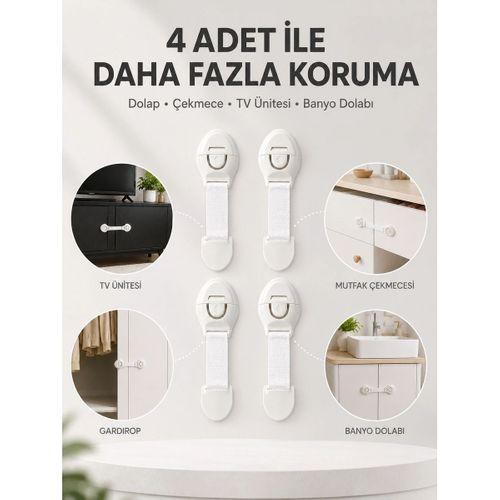 4'lü Çocuk Güvenlik Dolap Ve Çekmece Kilidi