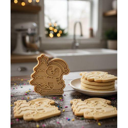 Cam Agacli Noel Pengueni Sekillendirici Kalip Kurabiye Hamur Kesici Seti