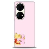 Huawei P50 Pro Kılıf HD Baskılı Kılıf - Winnie the Pooh Kalpli + Tam Ekran Koruyucu