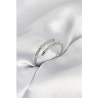 Gümüş Renk Yılan Kuyruk Model Zirkon Taşlı Kadın Yüzük