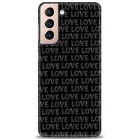 Samsung Galaxy S21 FE Kılıf HD Baskılı Kılıf - Black Love + Tam Ekran Koruyucu