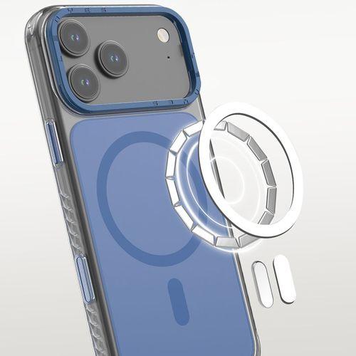 Apple iPhone 17 Pro Kılıf M-safe Şarj Özellikli Metal Kamera Çerçeveli Airbag Tasarımlı Lenyes CK221 Sert PC Kapak