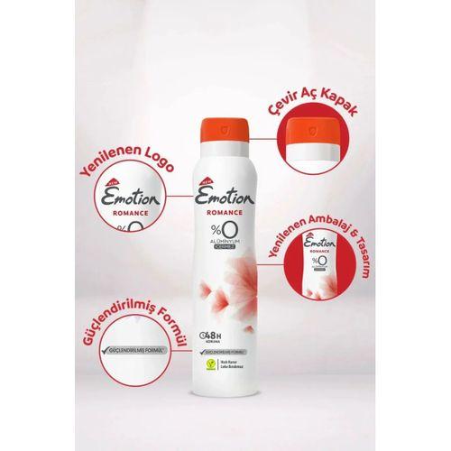 3 Adet Emotion Romance Kadın Vegan Deodorant 150 Ml Hızlı Kurur, Leke Bırakmaz