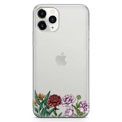 Apple iPhone 11 Pro Max Kılıf Çiçek Üçlü Arka Kapak Koruma Desenli Full Koruyucu