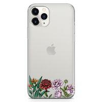 Apple iPhone 11 Pro Max Kılıf Çiçek Üçlü Arka Kapak Koruma Desenli Full Koruyucu