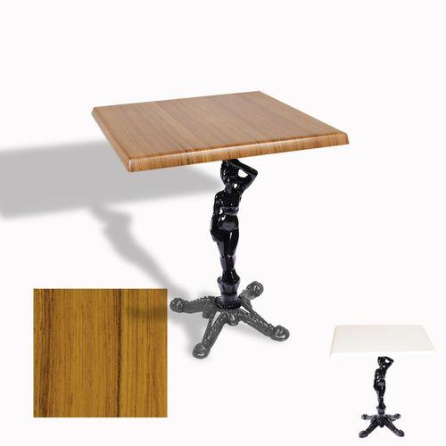 Dockers Çipa 1003 Döküm Ayak Kare Masa 70X70 cm - (Werzalit, Wermodin ve Allzalit Tabla) - Real Teak