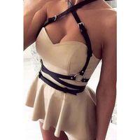 Elbise Üzeri Askılı Seksi Deri Harness - Brf757