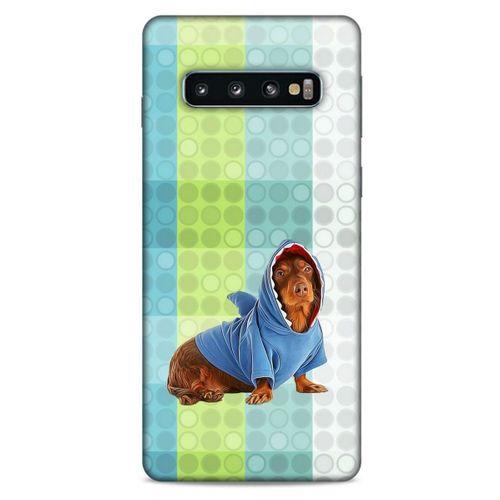 Samsung Galaxy S10 Kılıf Köpek Kıyafetleri (43) Thin Fit Kılıf Cocker Kapişonlu Eşofman