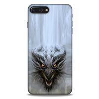 Apple Iphone 8 Plus Kılıf Dragons (11) Tam Koruma Beyaz Ejderha