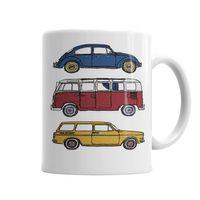 Vintage Volkswagen  Kupa Bardak Porselen