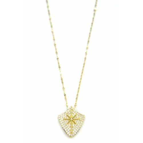 Taşlı Kutup Yıldızı Kolye - Altın