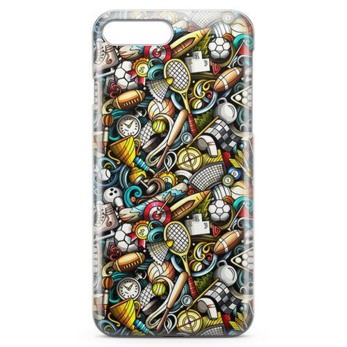 Apple iPhone 8 Plus Kılıf Sporcu Doodle Arka Kapak Koruma Desenli Full Koruyucu