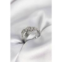 Gümüş Renk Zirkon Taşlı Zincir Model Kadın Yüzük