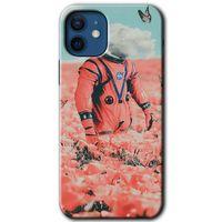 MRCİLETİSİM iPhone 12 Kılıf Kapak - Uzay Bahçesi +Hayalet Ekran Yandan Gözükmez