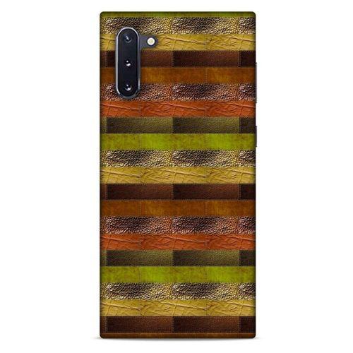 Samsung Galaxy Note 10 Kılıf Patchwork (48) Bumper Kılıf Kahve Yeşil
