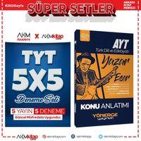 Yönerge AYT Türk Dili ve Edebiyatı Yazar Eser Konu ve AKM TYT 5 Deneme Seti 2 Kitap