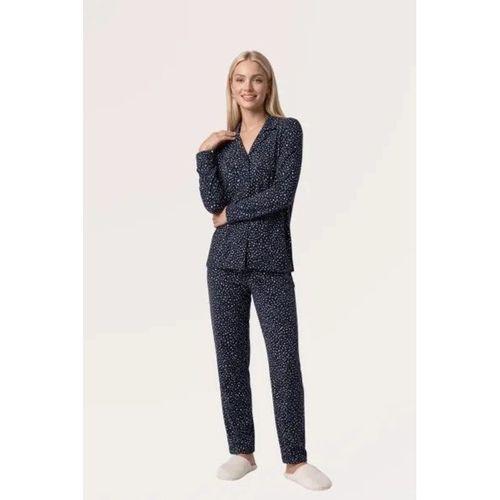 Kadın Pijama Takımı - Uzun Kol Önden Düğmeli