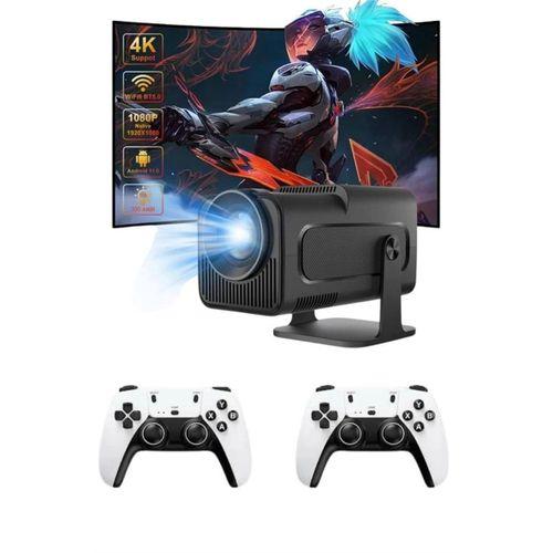 Çift Kollu Game Box Projeksiyon Cihazı Kumandalı Android Tv Dahili Hoparlör