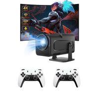 Çift Kollu Game Box Projeksiyon Cihazı Kumandalı Android Tv Dahili Hoparlör