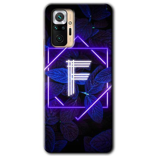 BeRa Aksesuar Xiaomi Redmi Note 10 Pro Kılıf Baskılı Kapak - Dark Neon Yaprak F Harfi +Tam Kaplayan Mat Seramik