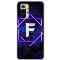 BeRa Aksesuar Xiaomi Redmi Note 10 Pro Kılıf Baskılı Kapak - Dark Neon Yaprak F Harfi +Tam Kaplayan Mat Seramik
