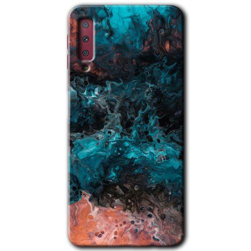 Samsung Galaxy A7 2018 Kılıf HD Desen Baskılı Arka Kapak - Liquid Colorfull