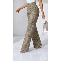 Kadın Yüksek Bel Paçaya Doğru Geniş Dokuma Pantolon