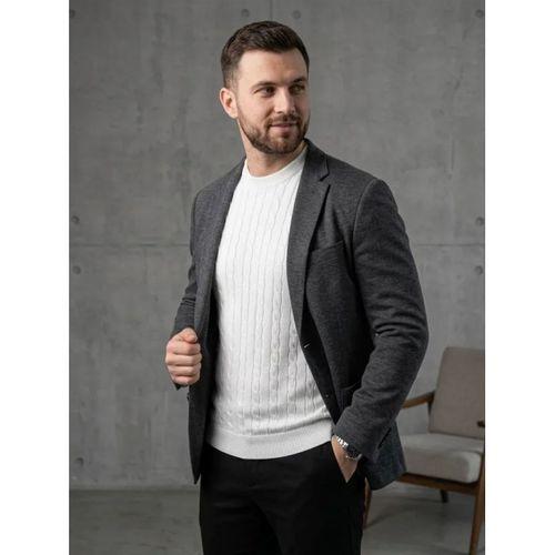 Erkek Yazlık Triko Dokuma Tişört Kısa Kol Bisiklet Yaka Örgü Desenli T-Shirt - Beyaz