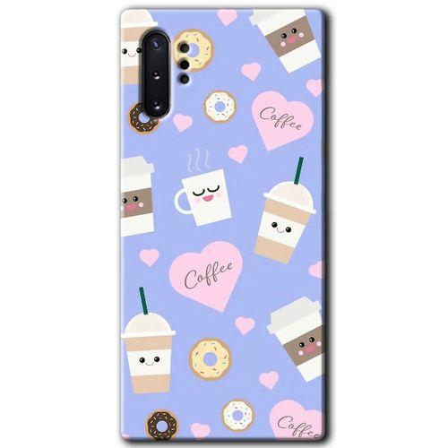 Galaxy Note 10 Plus Kılıf HD Desen Baskılı Arka Kapak - Coffee Cake + Kırılmaz Cam