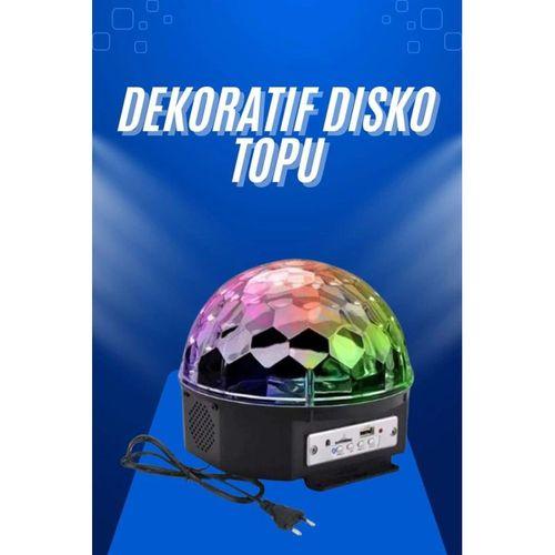 Küre Disko Topu Müzik Çalar Renkli Lazer Işıklı Bluetooth Disko Parti Işığı Kumandalı