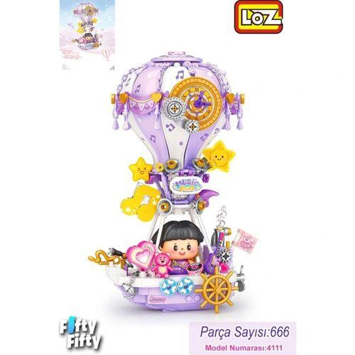 Eğitici Oyuncak LZ4111 LOZ  MOR HAVA BALONU  BLOCK OYUNCAK 666 PARÇA