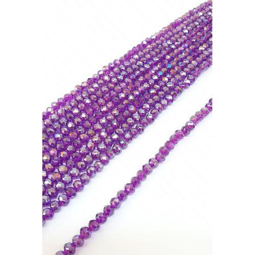 Janjanlı Mor Kristal Boncuk 6 Mm