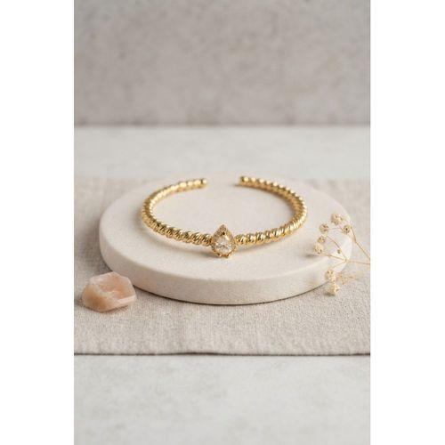 Gold Renk Dorika Model Damla Zirkon Taşlı Kadın Bileklik