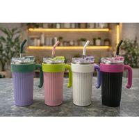 Isı Muhafazalı Kulplu Ve Pipetli Çelik Termos Kupa Alk4632