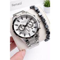 Ferrucci İç Fonksiyonları Aktif 30mt Suya Dayanıklı Çelik Kordon + Bileklik Hediyeli Erkek Kol Saati VS.BLKT.0961