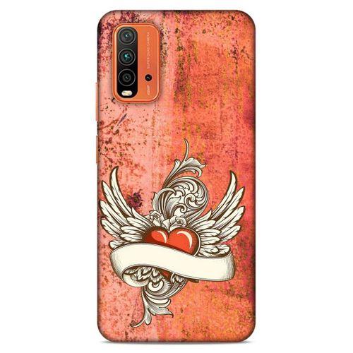 Lopard Xiaomi Redmi 9T Uyumlu Kılıf Tattoo's (7) Telefon Kılıfı Kırmızı Beyaz