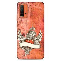 Lopard Xiaomi Redmi 9T Uyumlu Kılıf Tattoo's (7) Telefon Kılıfı Kırmızı Beyaz