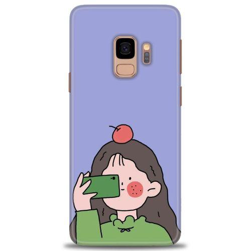 Samsung Galaxy S9 Kılıf HD Baskılı Kılıf - Yeşil Kız + Tam Ekran Koruyucu