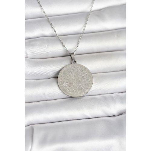 316L Çelik Gümüş Renk Ayetel Kürsi Yazılı Kolye