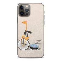 Apple iPhone 12 Pro Kılıf FunnyMaX (17) Tasarım Kılıf Bej Zürafa