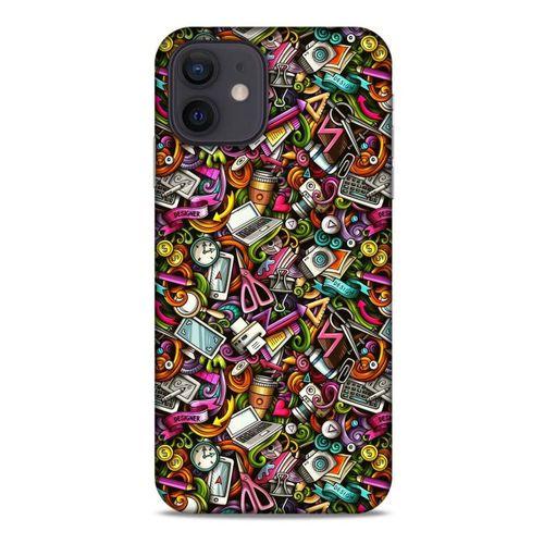 Graffitix (10) Desenli Silikon Kapak Apple iPhone 12 Kılıf