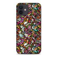 Graffitix (10) Desenli Silikon Kapak Apple iPhone 12 Kılıf